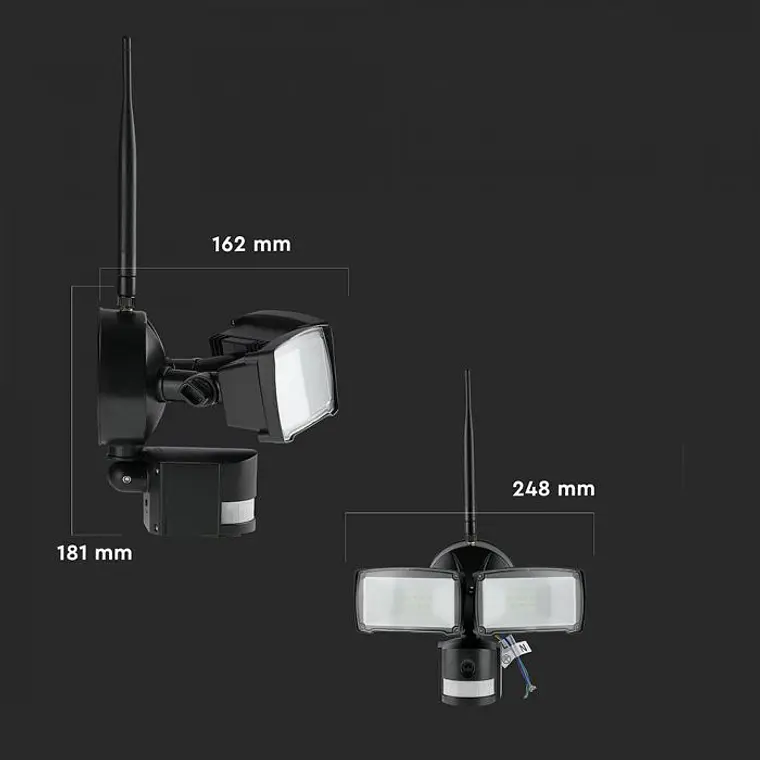 Projetor LED 18W c/WIFI sensor câmara Preto V-TAC 5