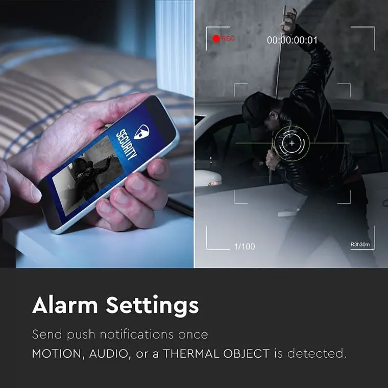 Projetor LED 18W c/WIFI sensor câmara Preto V-TAC 8