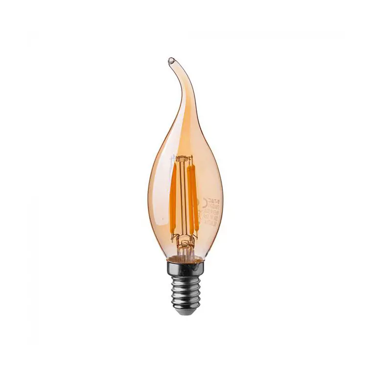 Lâmpada LED vela de filamento 4W 2200K E14 âmbar V-TAC 1