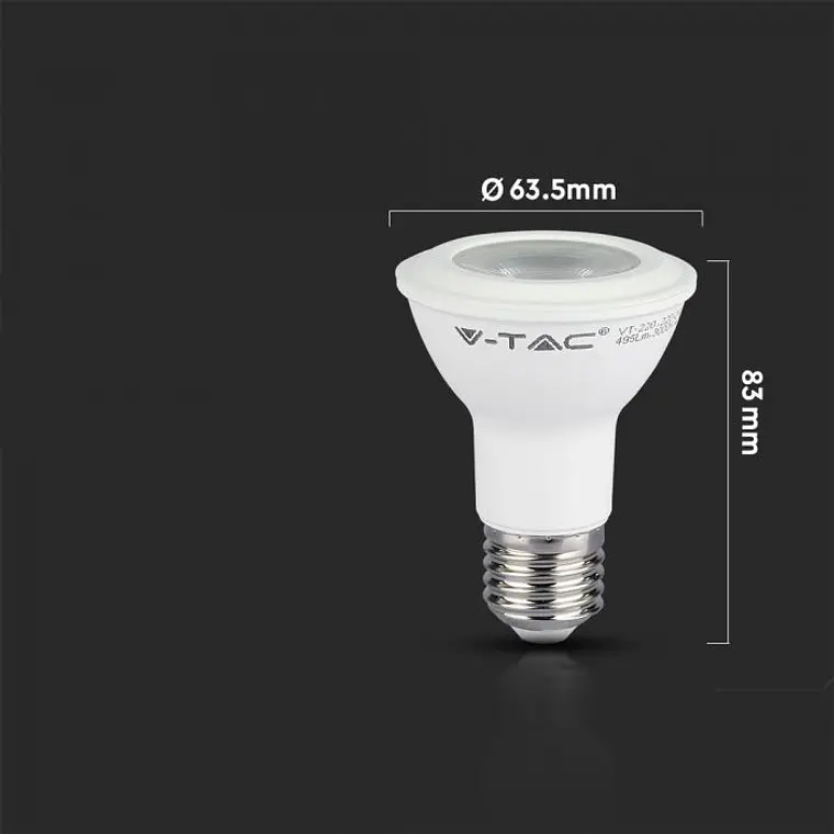Lâmpada LED Plastic 5.8W Chip Samsung E27 PAR20 V-TAC 4