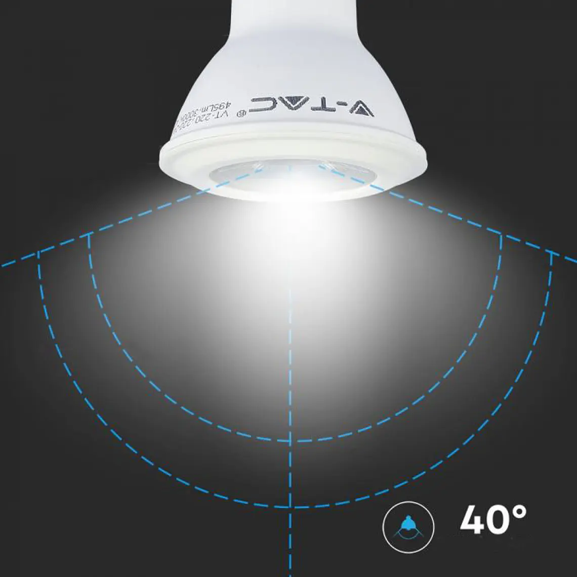 Lâmpada LED Plastic 5.8W Chip Samsung E27 PAR20 V-TAC 5