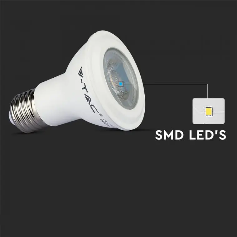 Lâmpada LED Plastic 5.8W Chip Samsung E27 PAR20 V-TAC 6