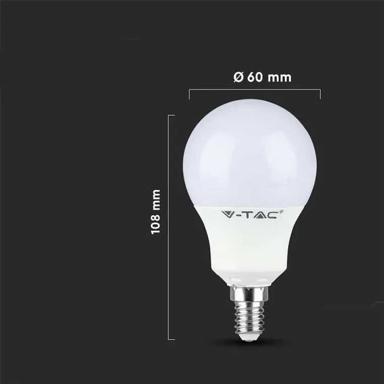 Lâmpada LED Plastic Chip Samsung 8.5W 4000K E14 A60 V-TAC 3