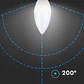 Lâmpada LED vela Chip Samsung 5.5W E14 C37 V-TAC - Thumbnail 5