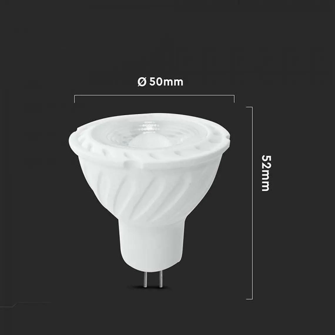 Lâmpada LED Plastic Chip Samsung 6W 38º MR16 V-TAC 3