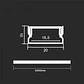 Perfil com Kit para Fita LED 2000X20X10mm Prata V-TAC - Thumbnail 2