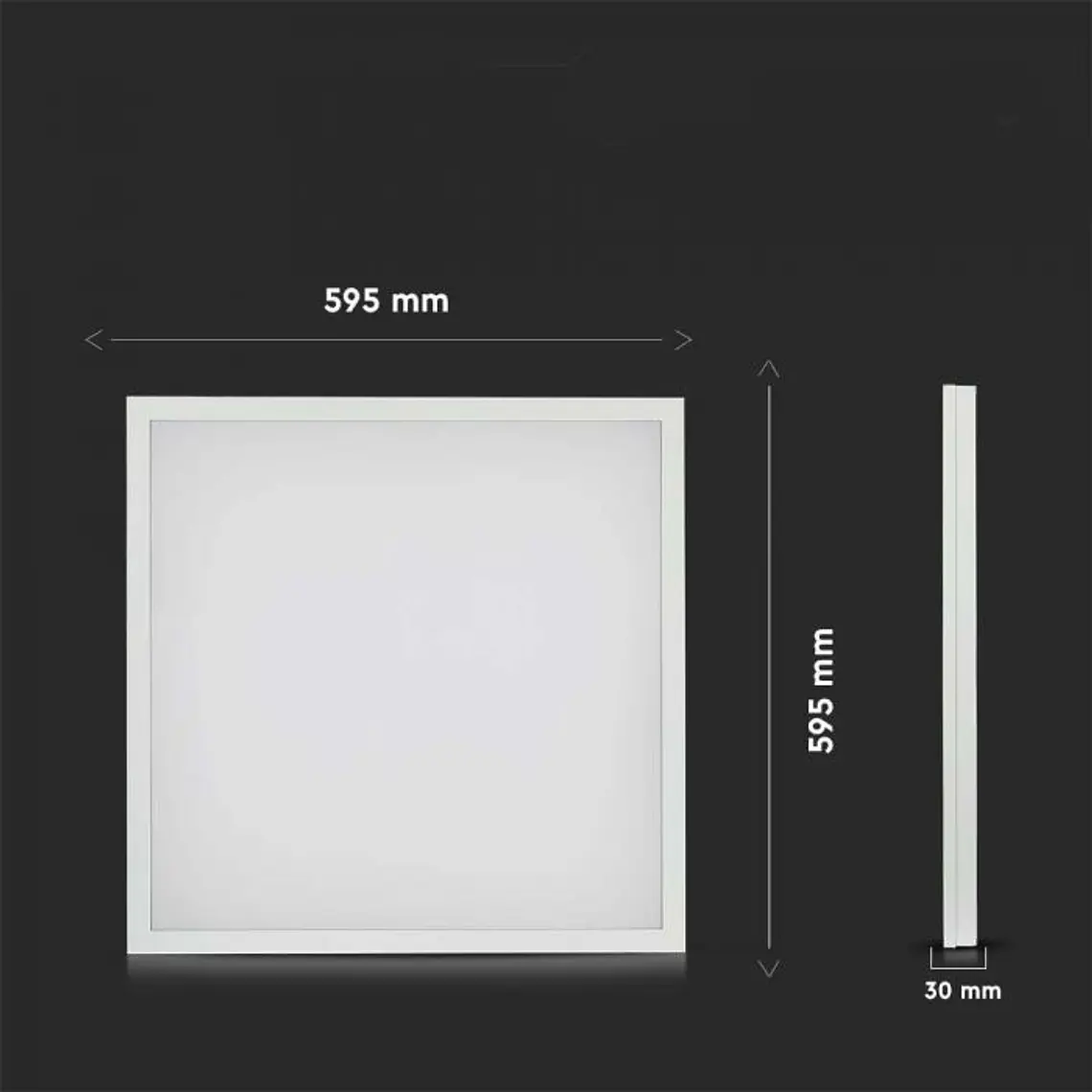 Painel LED quadrado 2IN1 encastrar/saliente 36W 6500K 600X600mm V-TAC 6