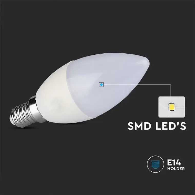Lâmpada vela LED 4.5W 6500K E14 V-TAC 4