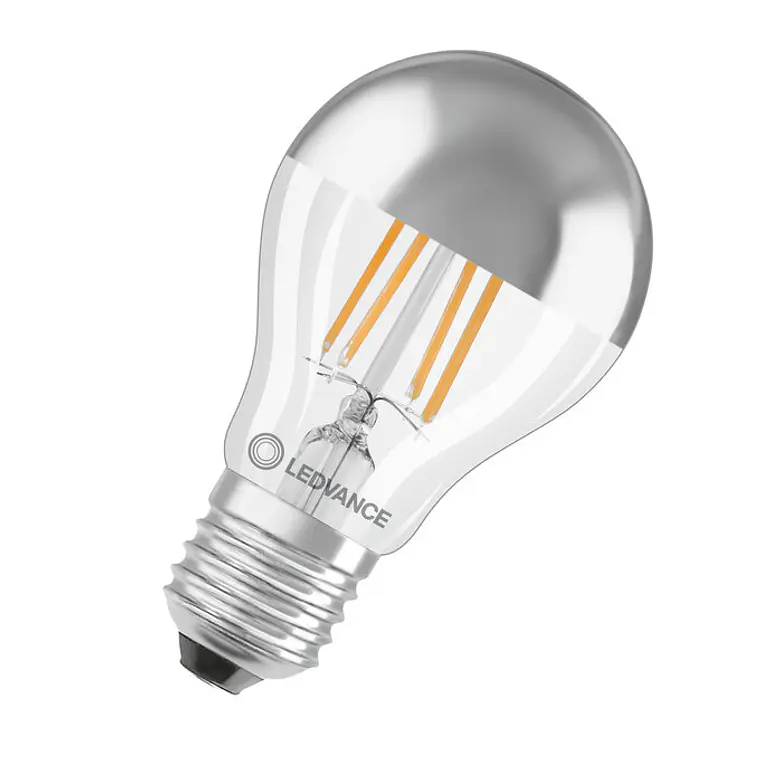Lâmpada LED Classic A 50 Filament Mirror P 6.5W 827 E27 Silver Ledvance 2