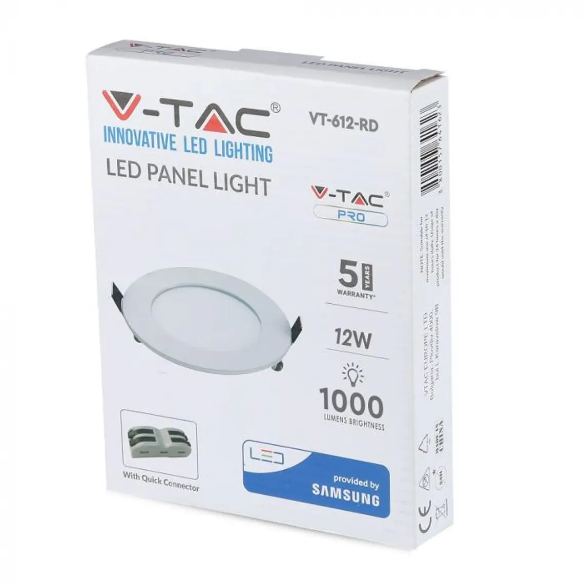 Downlight LED de encastrar redondo 12W 6400K c/chip Samsung V-TAC 7