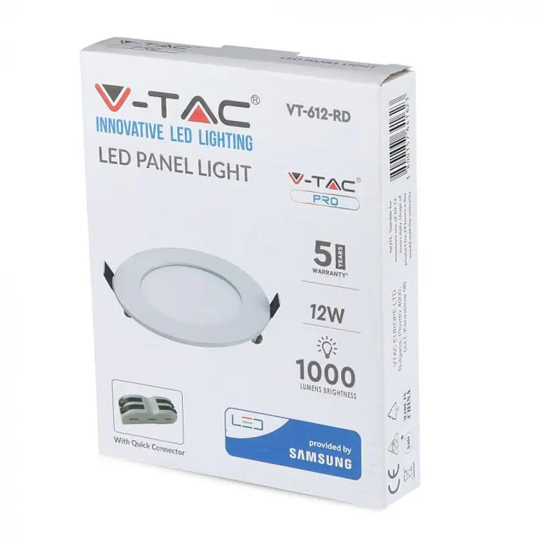 Downlight LED de encastrar redondo 12W 6400K c/chip Samsung V-TAC 7