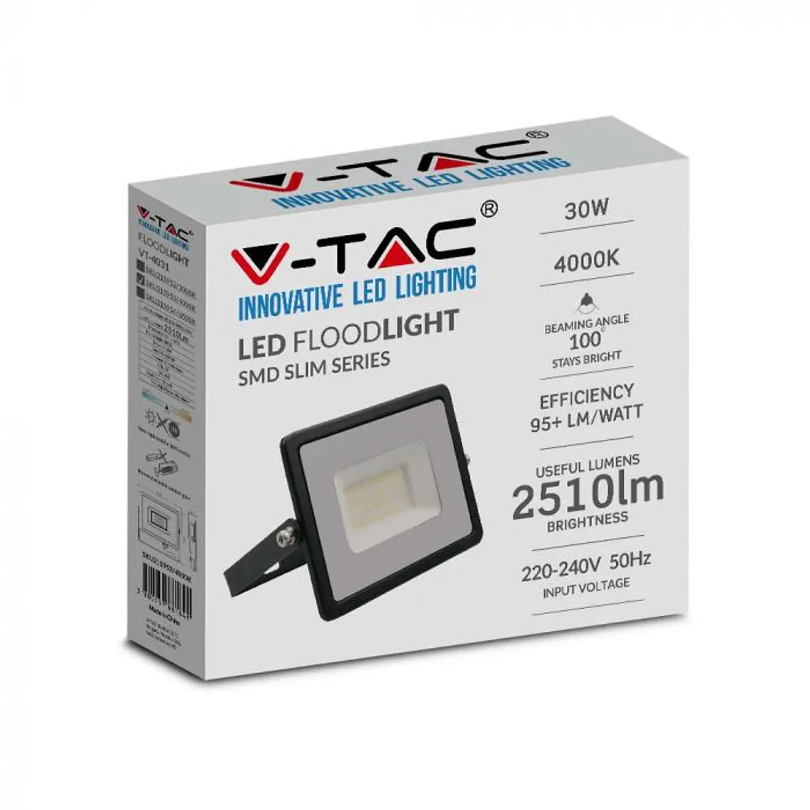 Projetor LED SMD 30W IP65 Preto V-TAC 8