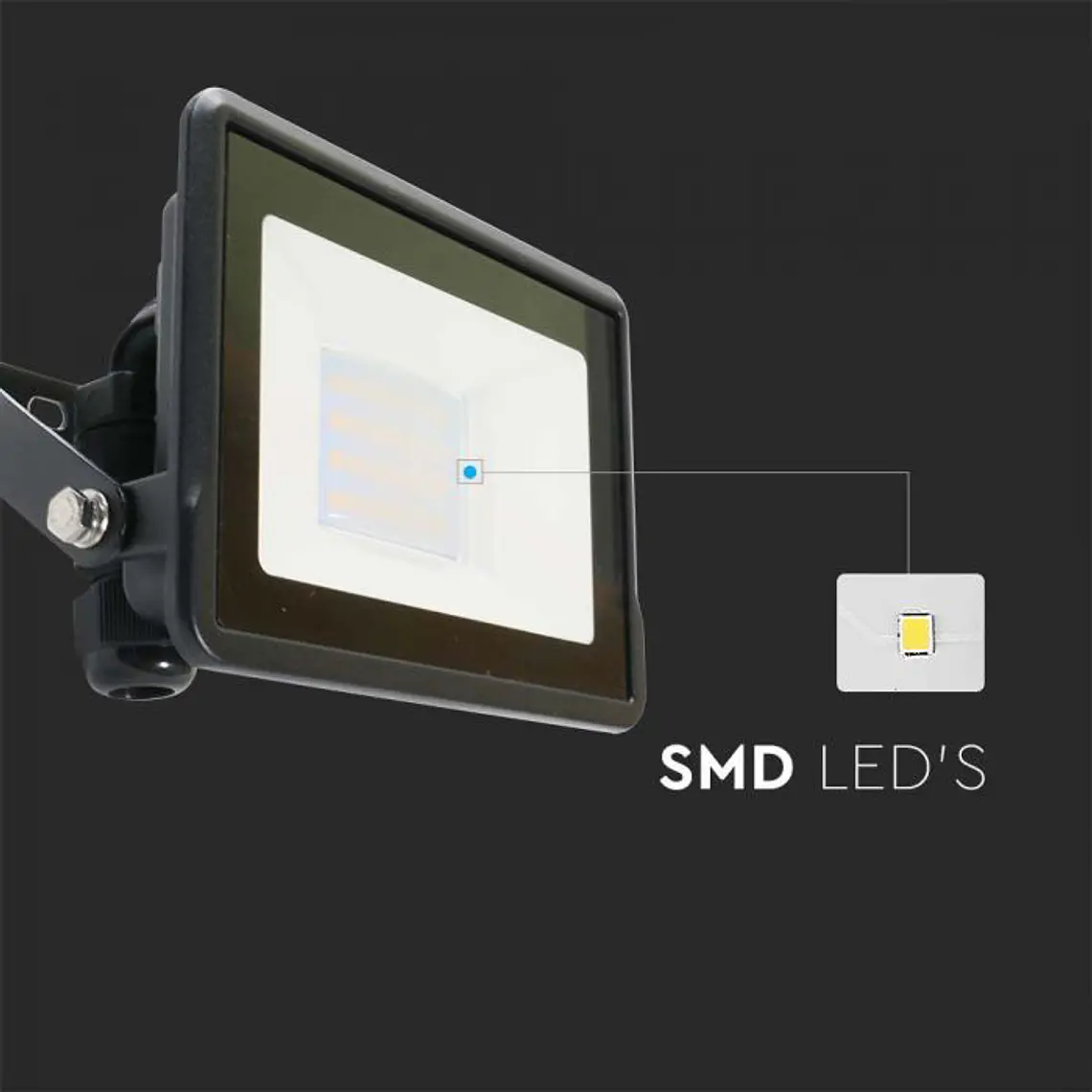 Projetor LED Chip Samsung Direct Connection 20W 4000K Preto V-TAC 6