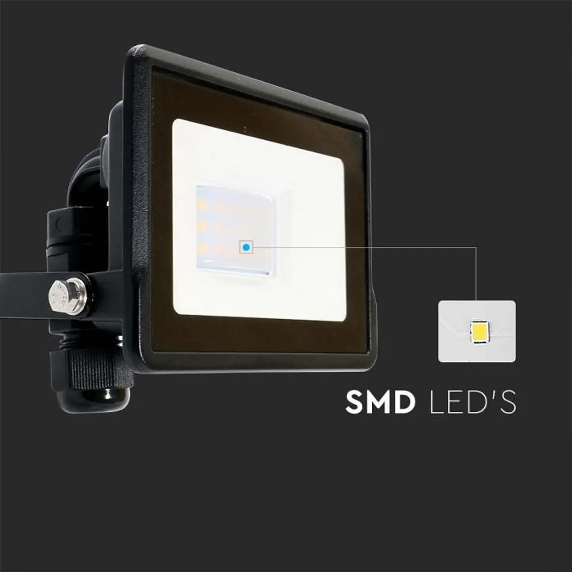 Projetor LED Chip Samsung Direct Connection 10W 6500K Preto V-TAC 6