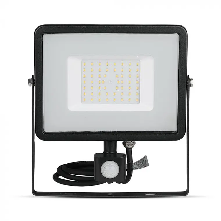 Projetor LED SMD Chip Samsung c/sensor PIR 50W corpo Preto V-TAC 3