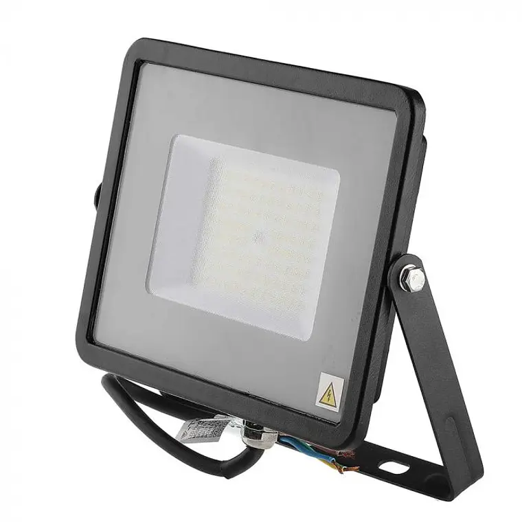 Projetor SMD LED Chip Samsung 50W 6500K Corpo Preto/Vidro Cinza V-TAC 1