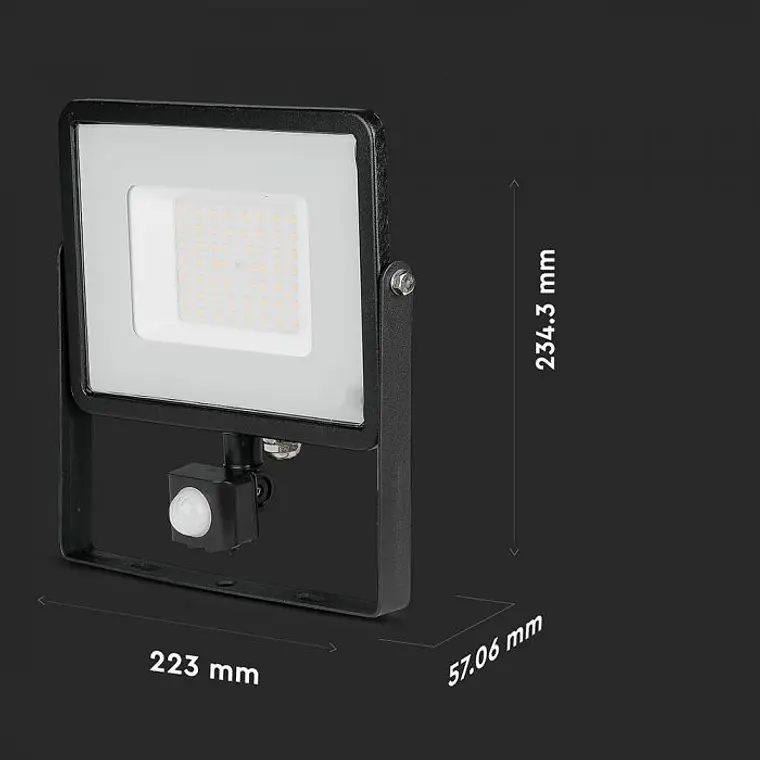 Projetor LED SMD Chip Samsung c/sensor PIR 50W corpo Preto V-TAC 7