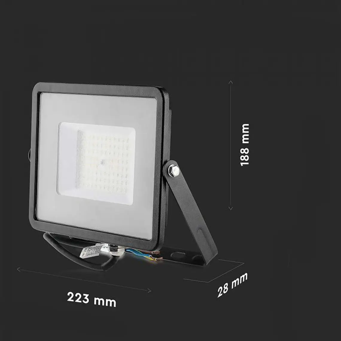 Projetor SMD LED Chip Samsung 50W 6500K Corpo Preto/Vidro Cinza V-TAC 5