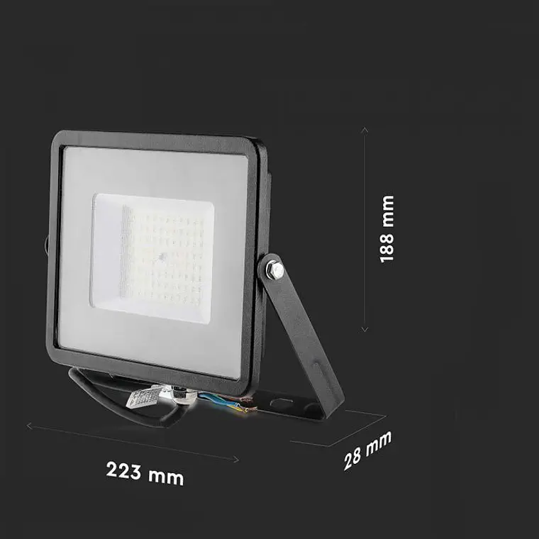 Projetor SMD LED Chip Samsung 50W 6500K Corpo Preto/Vidro Cinza V-TAC 5