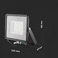 Projetor SMD LED Chip Samsung 50W 6500K Corpo Preto/Vidro Cinza V-TAC - Thumbnail 5