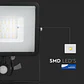 Projetor LED SMD Chip Samsung c/sensor PIR 50W corpo Preto V-TAC - Thumbnail 8