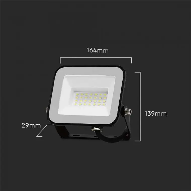 Projetor LED Chip Samsung 30W 6500K Corpo Preto/Vidro Cinzento V-TAC 2