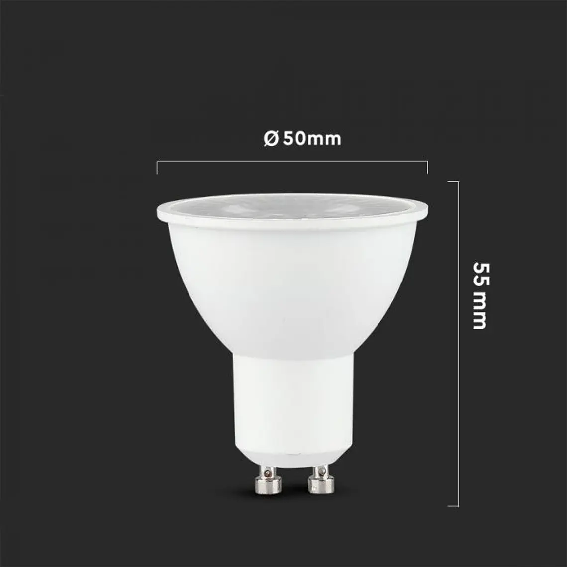 Lâmpada LED Plastic Spotlight Chip Samsung 7.5W 6500K GU10 38° V-TAC 3