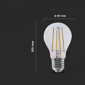 Lâmpada de filamento Smart 7W A60 E27 compatível c/Alexa e Google home 3IN1 V-TAC