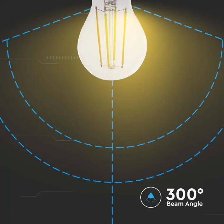 Lâmpada de filamento Smart 7W A60 E27 compatível c/Alexa e Google home 3IN1 V-TAC 4