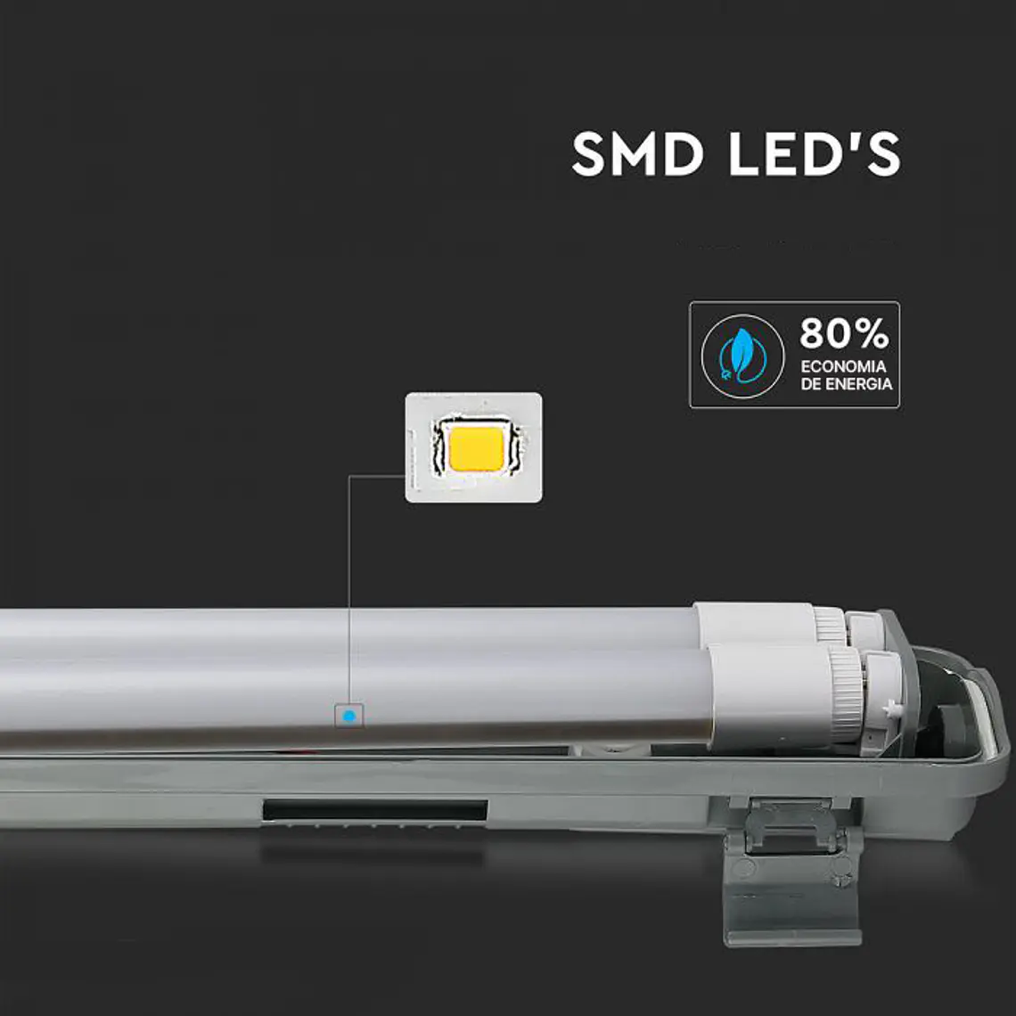 Armadura estanque 2x LED 18W 1200mm IP65 V-TAC 8