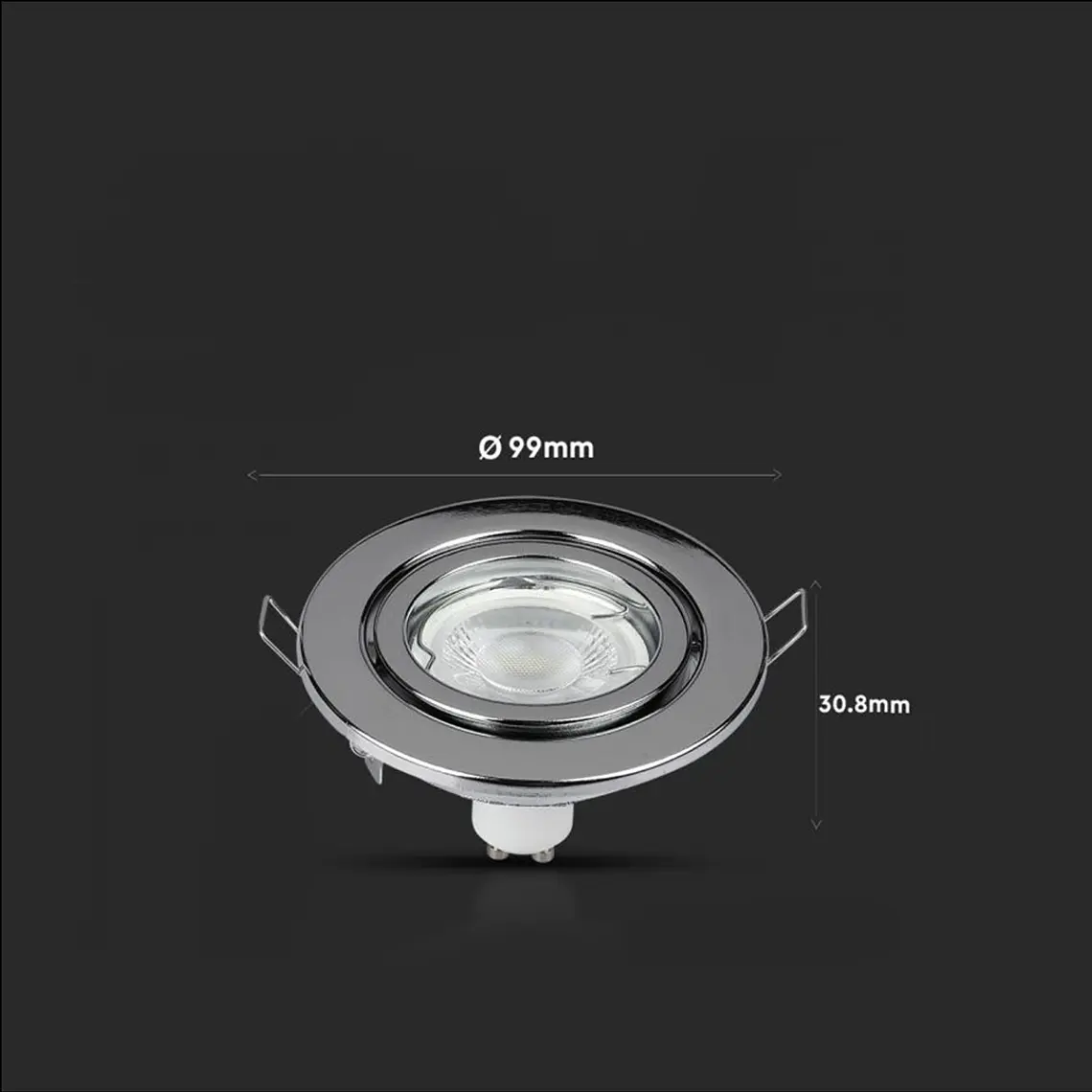 Aro redondo inox cromado GU10 V-TAC 5