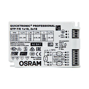 Balastro eletrónico QTP-T/E 1X18, 2X18 Osram