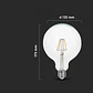 Lâmpada LED de filamento 10W 3000K E27 G125 V-TAC - Thumbnail 2