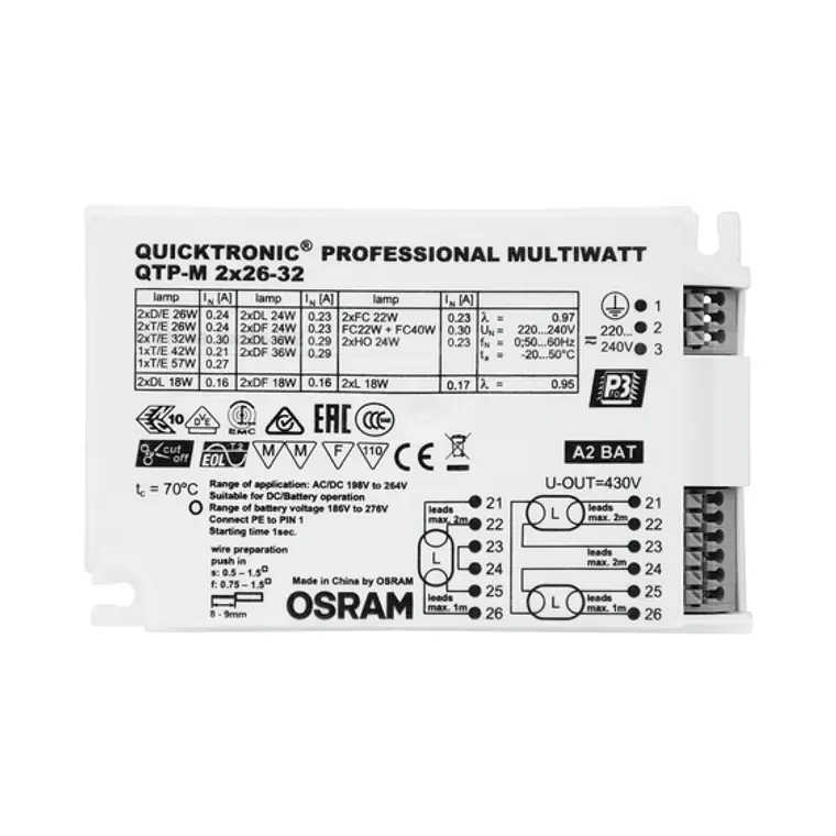 Balastro eletrónico QTP-M 2X26-32 Osram 2
