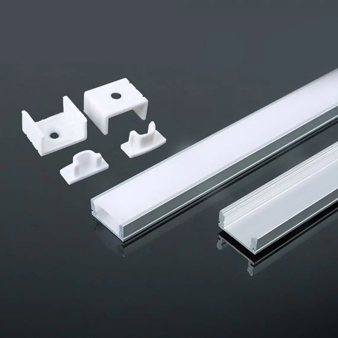 Perfil com Kit para Fita LED 8113 2000X17.4X7MM Prata V-TAC 1