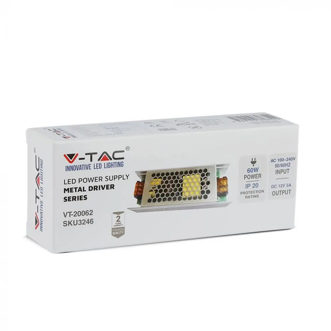 Driver LED SLIM 60W 12V 5A IP20 V-TAC 4