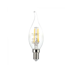 Lâmpada vela LED de filamento 4W 3000K E14 V-TAC