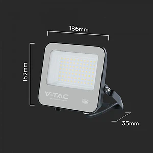 Projetor 50W 6500K 135LM/W IP65 chip CREE Corpo Preto/Vidro Cinzento V-TAC