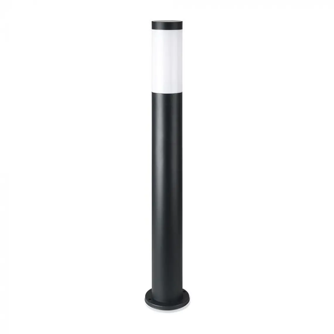 Baliza c/lâmpada (E27) 800mm IP44 aço inoxidável preta V-TAC 1