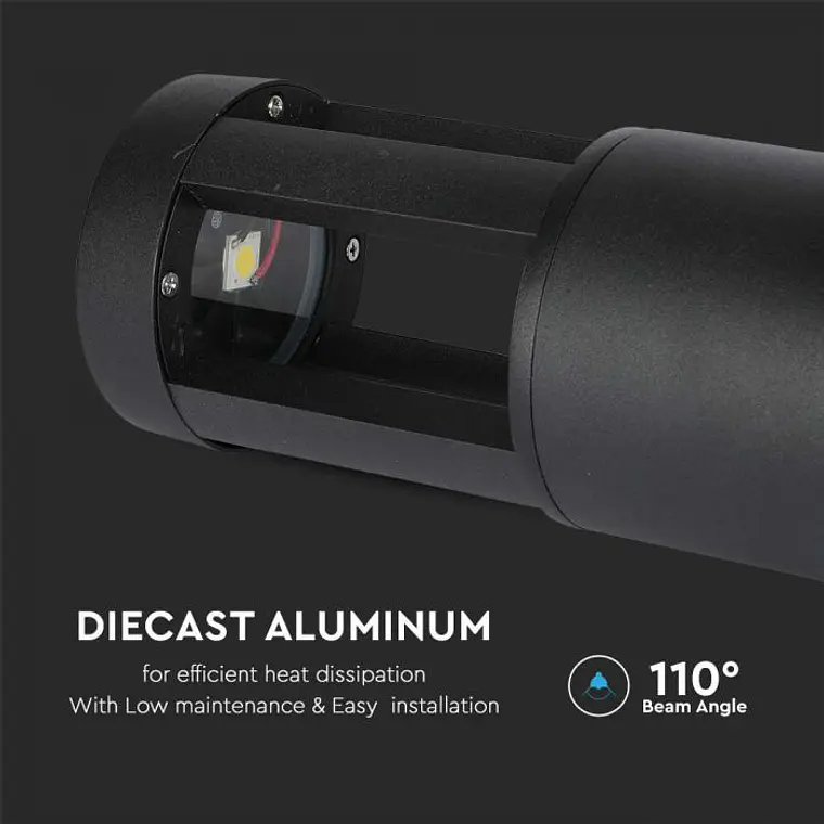 Baliza c/lâmpada LED 250mm 10W 3000K preta V-TAC 7