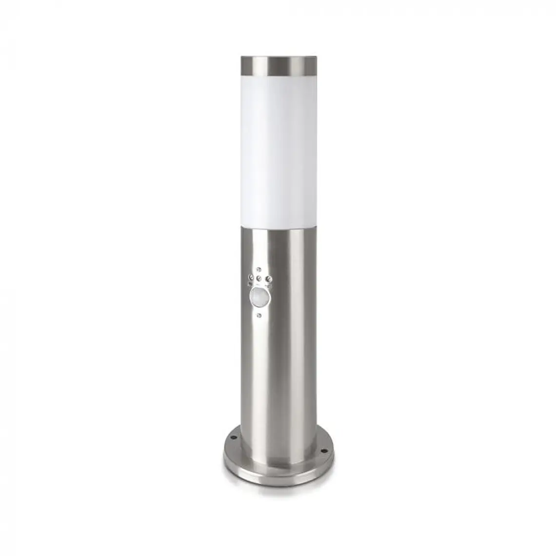 Baliza c/lâmpada (E27) e sensor PIR 450mm aço inoxidável IP44 níquel acetinado V-TAC 1