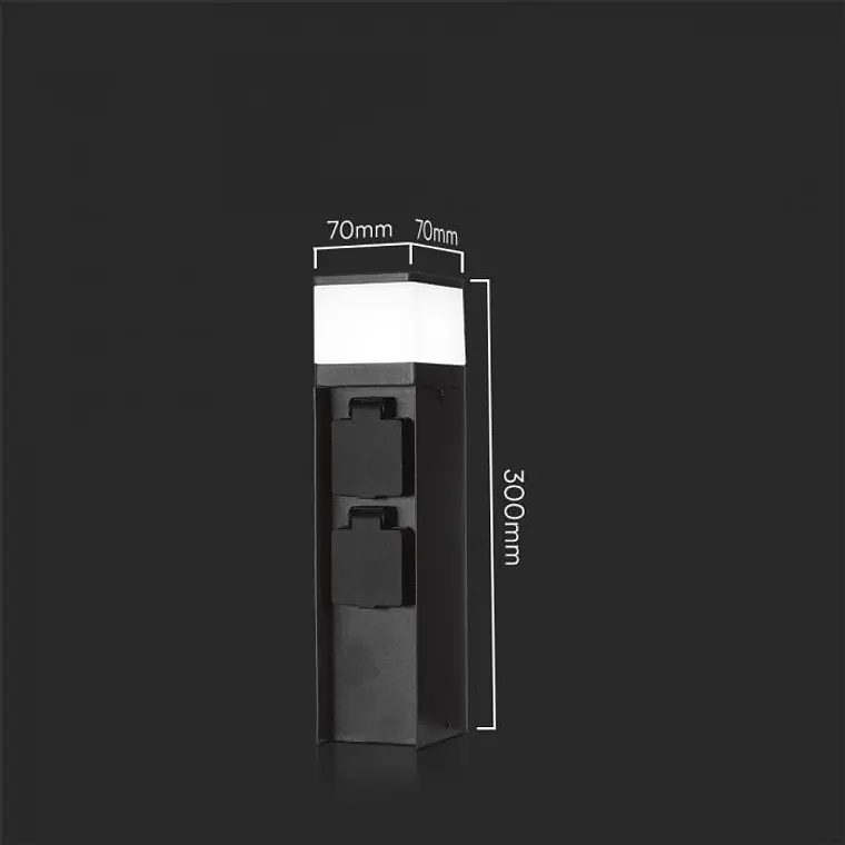 Coluna jardim c/lâmpada e 2 tomadas IP44 V-TAC 2