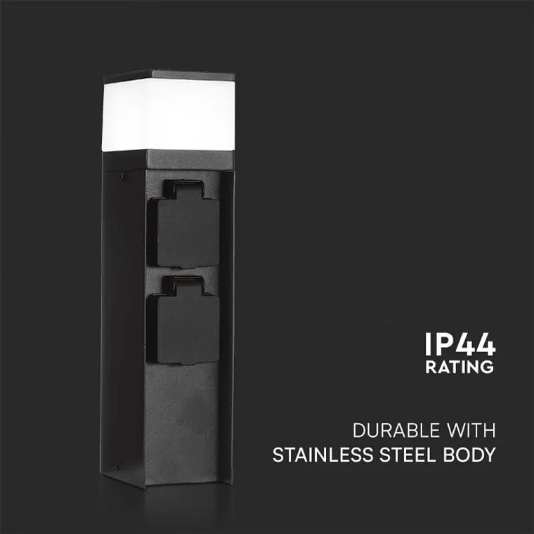 Coluna jardim c/lâmpada e 2 tomadas IP44 V-TAC 4