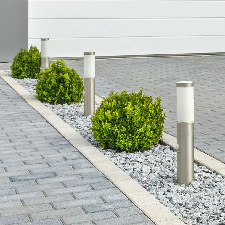 Baliza c/lâmpada (E27) e sensor PIR 450mm aço inoxidável IP44 níquel acetinado V-TAC 5