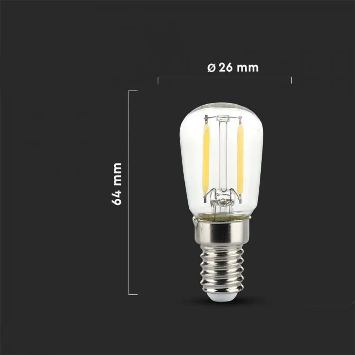 Lâmpada LED de filamento 2W 3000K E14 V-TAC 2