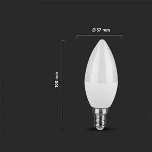 Lâmpada vela LED Plastic 3.7W 6500K E14 V-TAC
