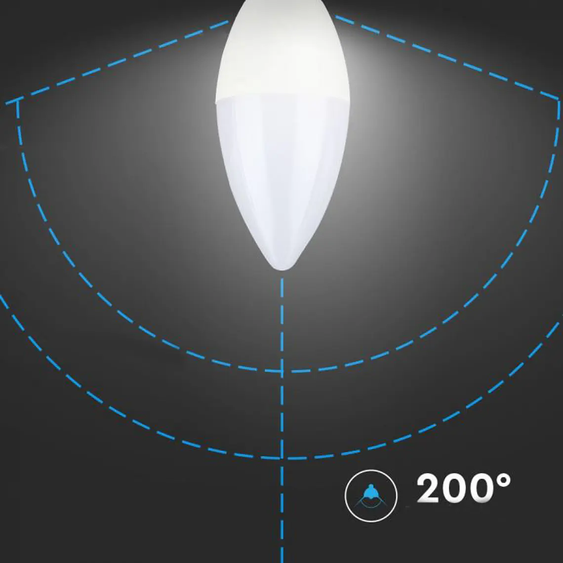 Lâmpada LED vela 4W E14 V-TAC 3