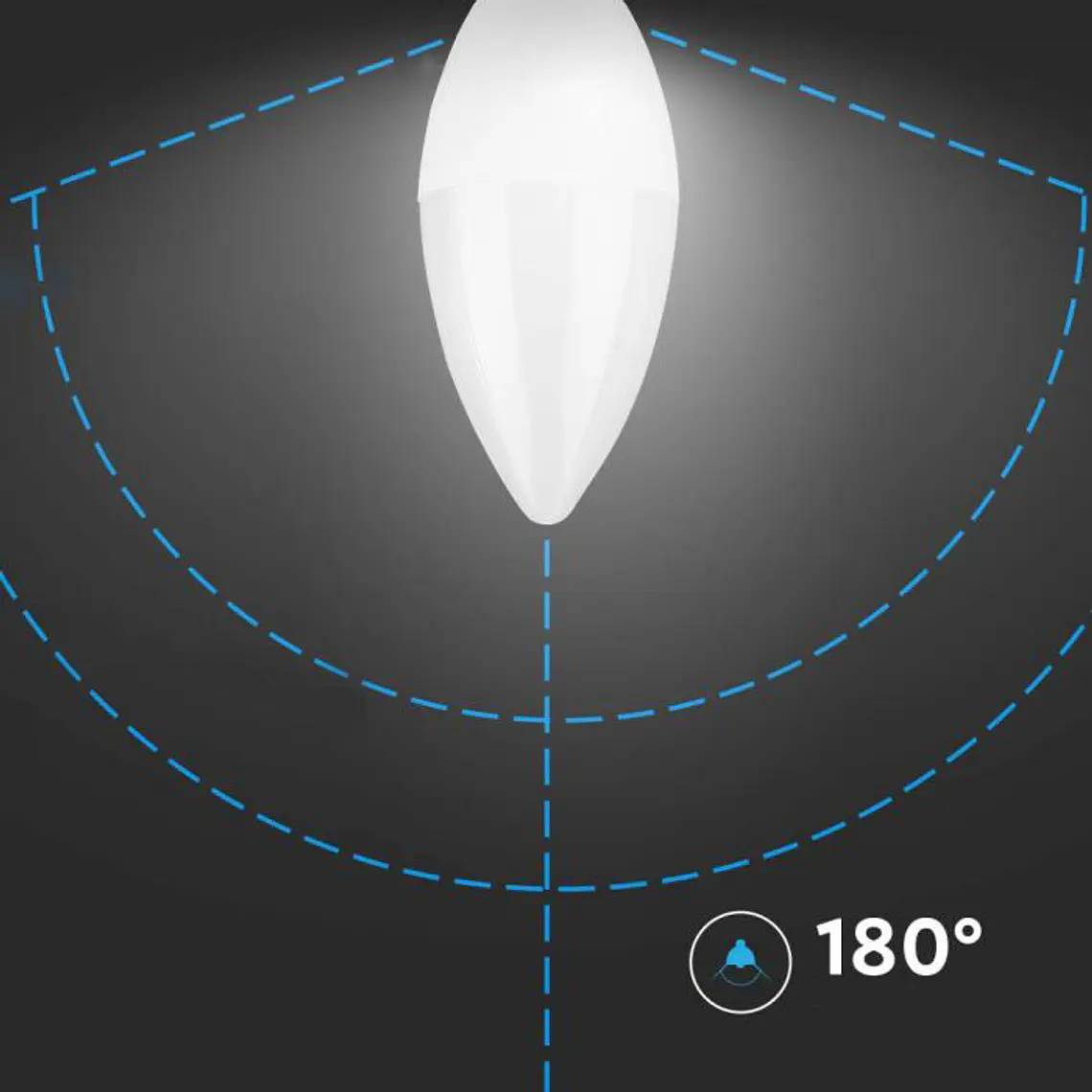 Lâmpada LED vela 4.5W 3000K E14 V-TAC 3