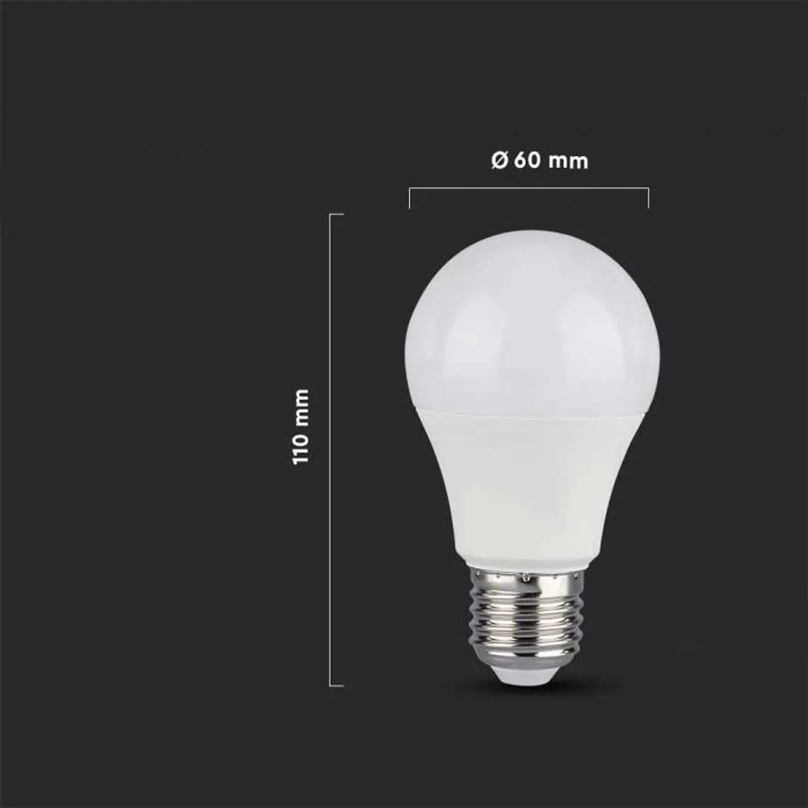 Lâmpada LED Plastic 10.5W A60 E27 V-TAC 3