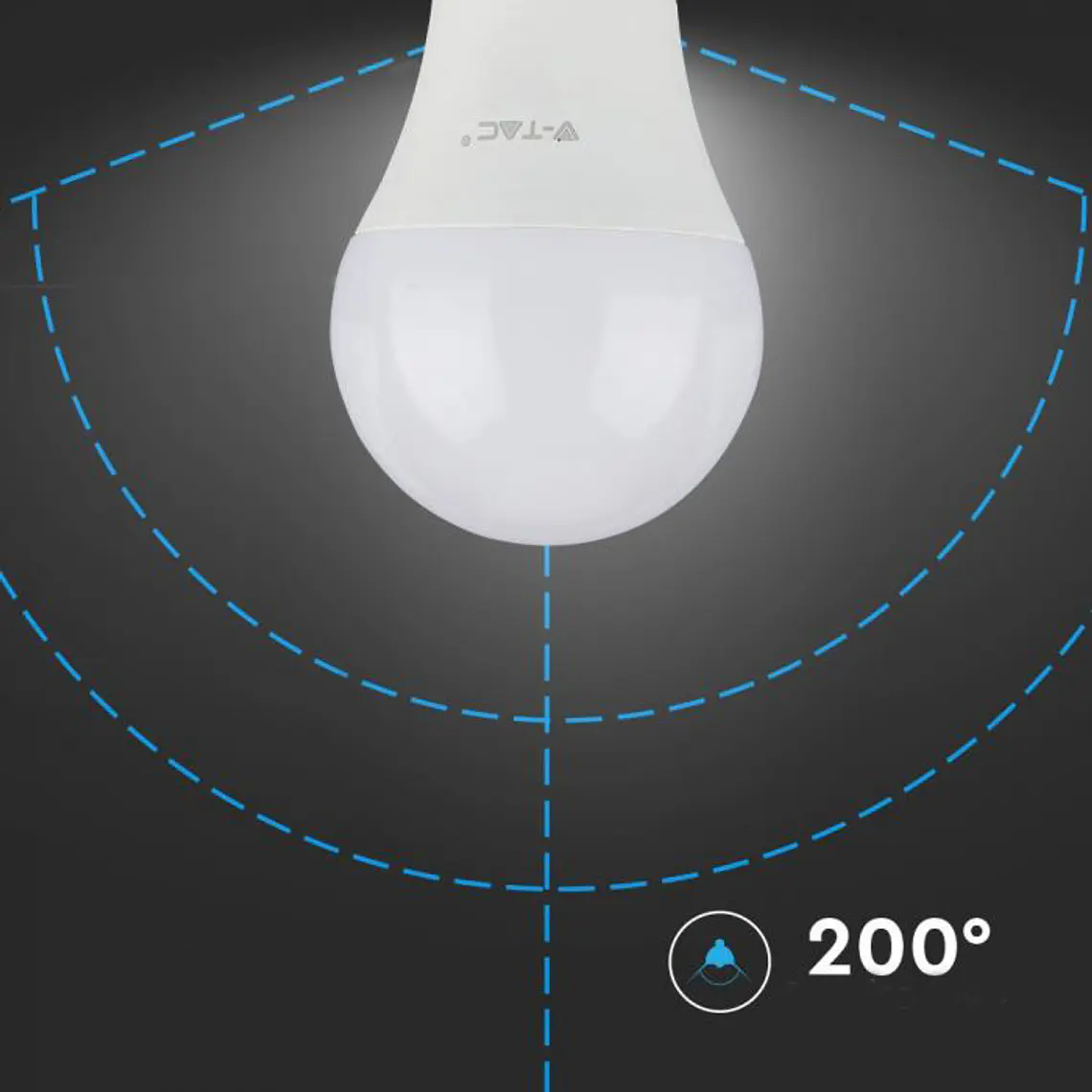 Lâmpada LED Plastic 11W A60 3000K E27 V-TAC 3